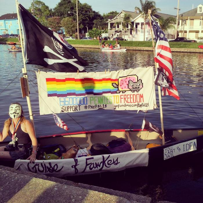 Anonymous Obey Party boat via @small_affair
