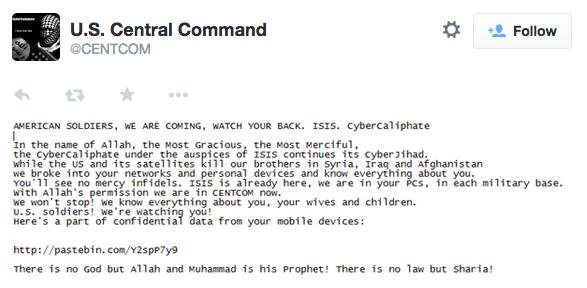 CENTCOM snapshot via Dell Cameron on Facebook