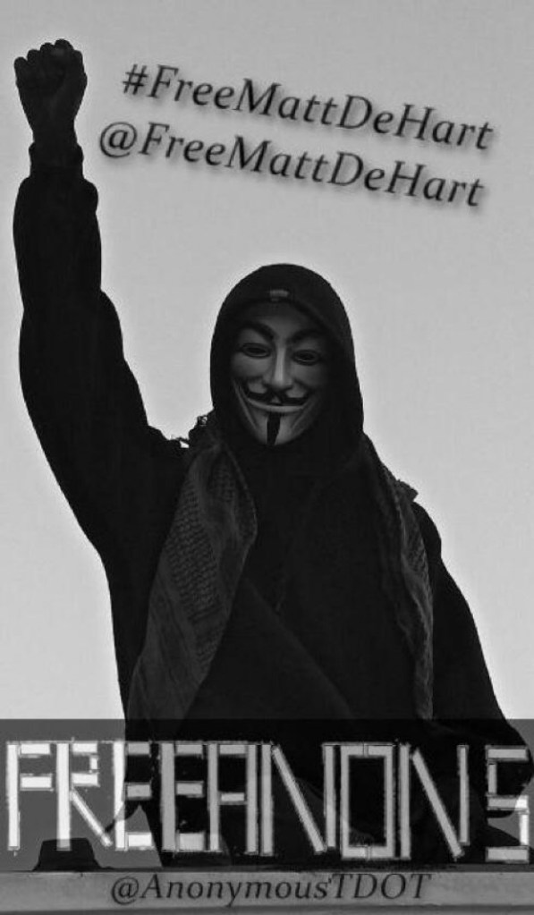 Free Matt DeHart via FreeAnons.org