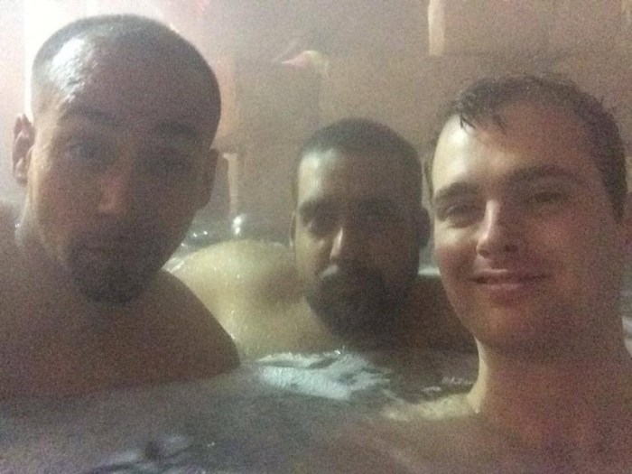 Sabu Hector Monsegur and Dan Stuckey hot tubbing