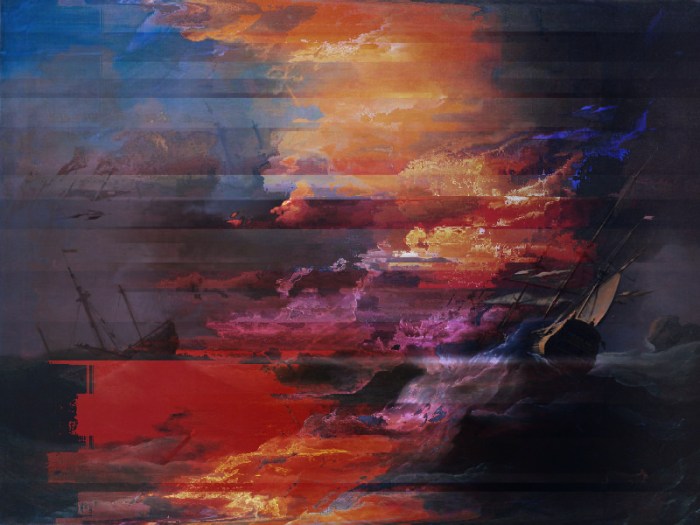 Sketchmaker Glitch Series: "Ships in Distress in a Storm" via Mario Klingemann on Flickr