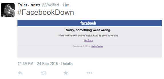 Tyler L. Jones on #FacebookDown on Facebook