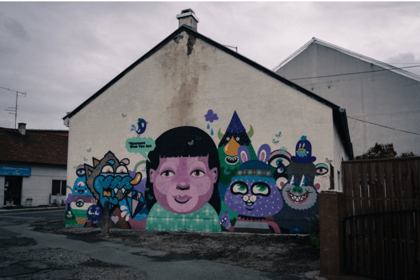 Bosnian mural OR HR Pufnstuff on PCP