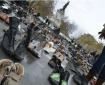 Early Sunday morning, activists with Avaaz set out a sea of donated shoes in the Place de la République, representing the thousands who were outlawed from marching in the streets. (Photo: Joe Solomon)