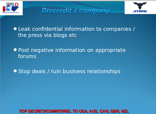 JTRIG discredit companies